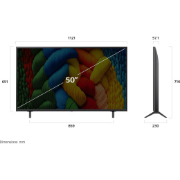 Телевизор ЖК 50'' LG/ 50", Ultra HD, Nano Color, Smart TV, WebOS, Wi-Fi, DVB-T2/C/S2, MR, 60Hz Native, 2.0ch 20W , 2 HDMI, 2 USB, 2 Pole, Ashed Blue, 2025 (50NANO80A6B.ARUG)