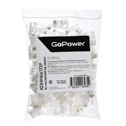 Коннектор/ Коннектор GoPower RJ-45 m кат.5е цена за упаковку 100шт. 1/25 00-00028939