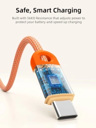 Кабель USB CABLETIME CUP5L (CT-CM60-POR2) апельсин, 2 м, 60 Вт