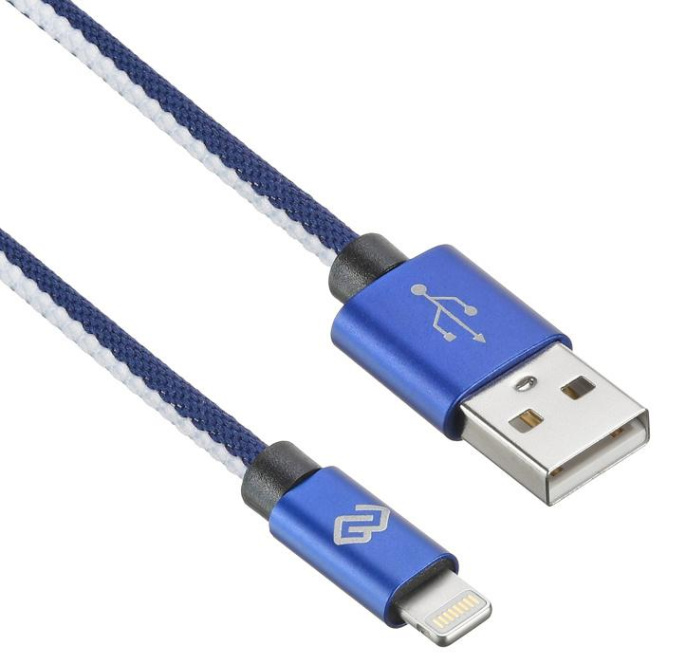 Кабель Digma Lightning m - USB m , 1.2м, 2A, синий [light-1.2m-bl]