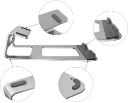 Подставка для ноутбука Cactus CS-NB-AL, 15.4", 235х235, серебристый