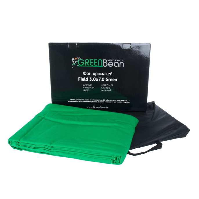 Фон GREENBEAN хромакей Field 3.0 х 7.0 Green