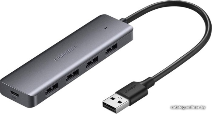 USB-хаб Ugreen CM219 50985 подключение по USB-A, 4 x USB-A, корпус пластик