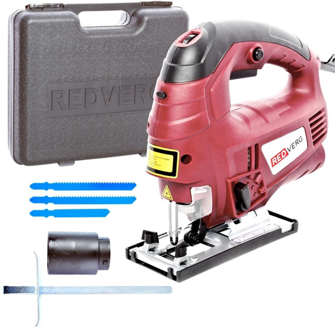 Лобзик RedVerg RD-JS850-100C +3пил. 850Вт 3000ходов/мин от электросети кейс в комплекте