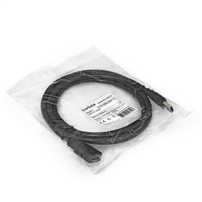 Кабель удлинительный Exegate EX-CC-USB3-AMAF-1.0 USB 3.0 A-- A 1м EX284931RUS