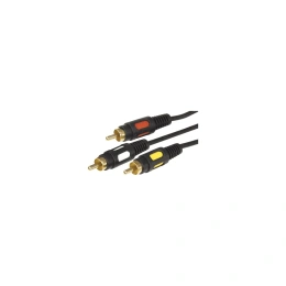 Аудио-видео шнур REXANT 3RCA-3RCA, 1,5 м, черный 17-0212