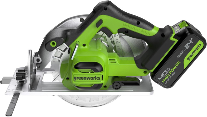 Циркулярная пила дисковая Greenworks GD24CS ручная D диска.:185мм 1500907CUB