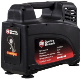 Компрессор поршневой Quattro Elementi KM 0-150 безмасляный 150л/мин 1100Вт черный