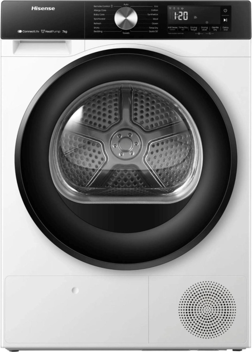 Сушильная машина Hisense DH3S702UWDE белый, с английской панелью управления