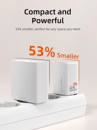 Зарядное устройство CABLETIME GA65W CT-GAN65A-PW GaN PD3.0 2C1A 65 Вт, белый