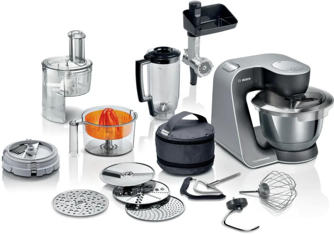 Кухонный комбайн Bosch MUM58M64, 12 насадок, поворотное управление, цвет серый