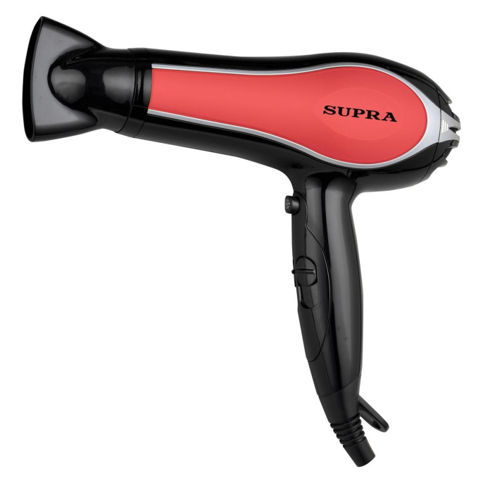 Фен Supra PHS-2206L, 2200Вт, черный и красный