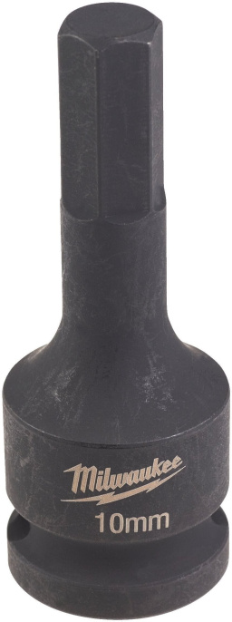 Головка ударная Milwaukee 1/2" Shockwave HEX10 4932478066 монолитная, квадрат DIN 3121 / ISO 1174-2, для заворачивания с большим крутящим моментом и посадки на гайковерты 1/2"