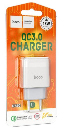 HOCO HC-32514 C72Q/ Сетевое ЗУ/ QC 3.0/ 1 USB/ Выход: 5V_9V_12V, 18W/ White