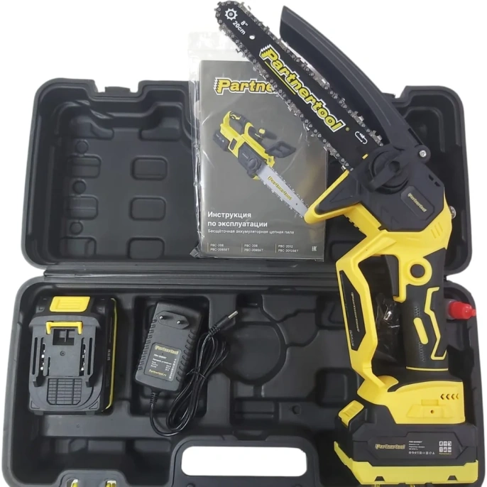 Бесщеточная аккумуляторная цепная пила PARTNERTOOL PBC-208SET