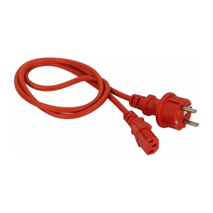 Шнур питания Lanmaster LAN-PP13/SH-0.5-RD C13-Schuko проводник.:3x0.75мм2 0.5м 220В 10А красный