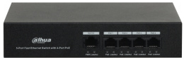 Коммутатор Dahua DH-PFS3005-4ET-36 неуправляемый, коммутационная матрица: 1 Гбит/с, скорость передачи пакетов: 744 Kpps, таблица MAC-адресов: 1K, питание: вход AC 100~240 В, Ethernet-порт: 1х10/100 Base-T, 4х10/100