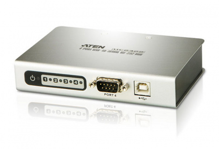 ATEN UC2324-AT Конвертер, USB RS-232, USB B-тип 4xDB9, Female Male, без Б.П., USB 2.0;с 1 шнуром A B Male