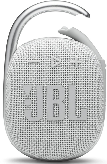 Колонка портативная JBL Clip 4, 5Вт, белый [jblclip4wht]