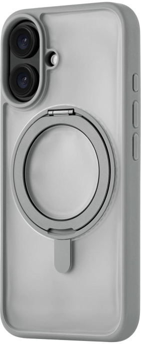 Чехол клип-кейс uBear для Apple iPhone 16 Clip 360 with MagSafe серый CS438GR61RG-I24M