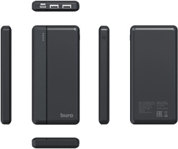 Внешний аккумулятор Power Bank Buro BP10A, 10000мAч, черный [bp10a10pbk]
