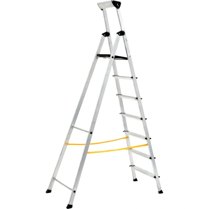 Inforce алюминиевая стремянка с алюминиевым лотком 7 ступеней СП-01-07