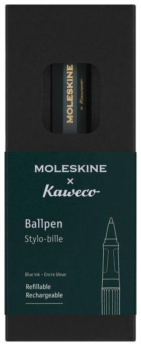 Ручка шариков. Moleskine Kaweco KAWBALLPENGRN т.зеленый d 1мм син. черн. подар.кор.