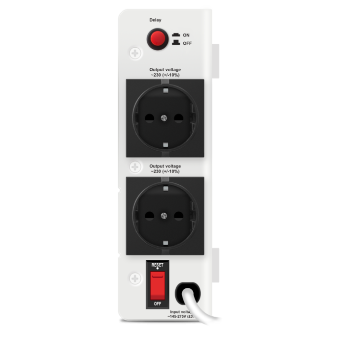Стабилизатор SVEN AVR SLIM-2000 LCD 1200Вт,Входное 140-260В, 2*CEE7/4 розетки, настенное крепление . SV-013950