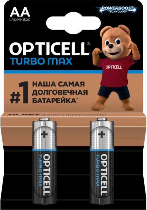 AA Батарейка OPTICELL Turbo MAX LR6,  2 шт.