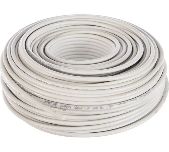 Rexant 01-4014 Кабель для видеонаблюдения KBK-B-1,5 + 2x0,75мм2, 200м., белый