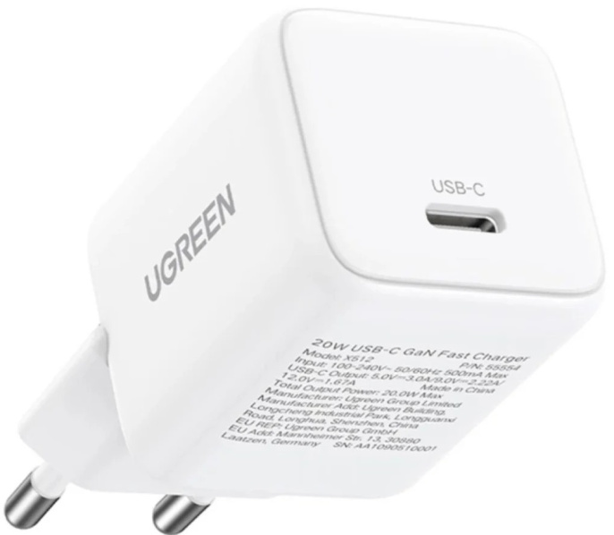 Сетевое зарядное устройство UGREEN X513 65009 30W USB-C GaN Fast Charger EU. Цвет: белый 65009_