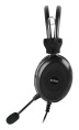Наушники накладные с микрофоном A4TECH HU-30 черный (проводные, кабель 2м, USB) (HU-30)