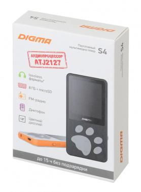 MP3 плеер Digma S4 flash,  8ГБ,  белый/оранжевый