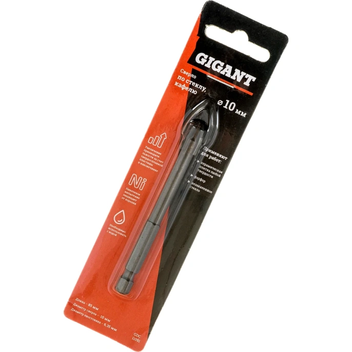 Сверло по стеклу/кафелю (10 мм; шестигранный хвостовик) Gigant GDC 11091