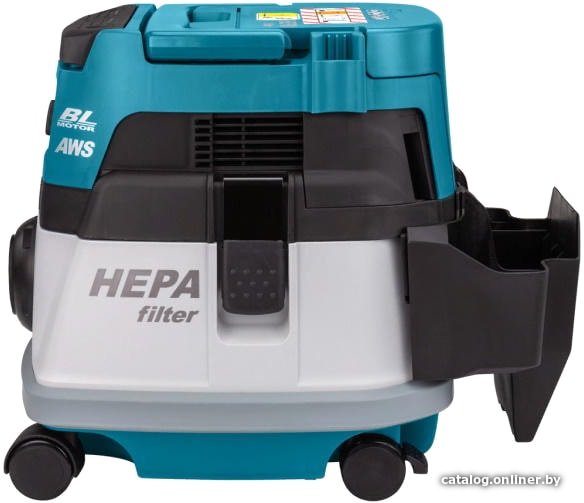 Пылесос Makita DVC867LZX4 (строительный, аккумулятор, регулировка мощности, сухая уборка, объем пылесборника: 8 л, мощность всасывания: 138.028 Вт /9.8 кПа, фильтр тонкой очистки)