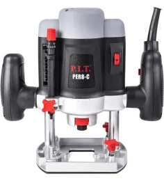 Фрезер P.I.T. PER8-C вертикальный, мощность: 1400 Вт, фрезы 6 мм/8 мм, рабочий ход: 55 мм, частота вращения холостой ход : 16 000-30 000 об/мин