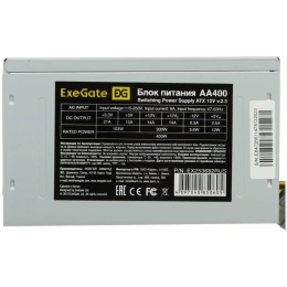 Блок питания 400W ExeGate AA400 (ATX, 8cm fan, 24pin, 4pin, 2xSATA, IDE) EX253682RUS