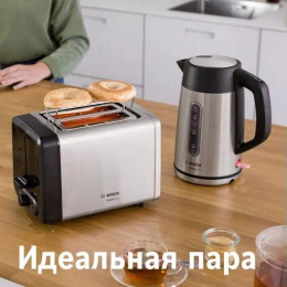 Тостер Bosch TAT4P420,  нержавеющая сталь/черный