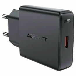 Зарядное устройство ACEFAST A65 PD20W GaN single USB-C ultra-thin charger EU - Black AF-A65-BK