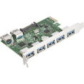 Контроллер ExeGate EXE-317 PCI-E x1 v2.0, 5*USB3.0 ext. + 2*USB3.0 int., разъем доп.питания, VIA Labs Chipset VL805 EX283717RUS
