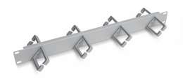 Cabeus JB08-1U-45-GY Кабельный органайзер горизонтальный 19" 1U двухсторонний, 8 колец, металлический, цвет серый (RAL7035)