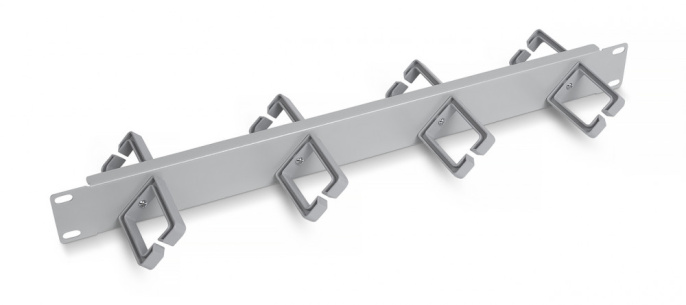 Cabeus JB08-1U-45-GY Кабельный органайзер горизонтальный 19" 1U двухсторонний, 8 колец, металлический, цвет серый (RAL7035)