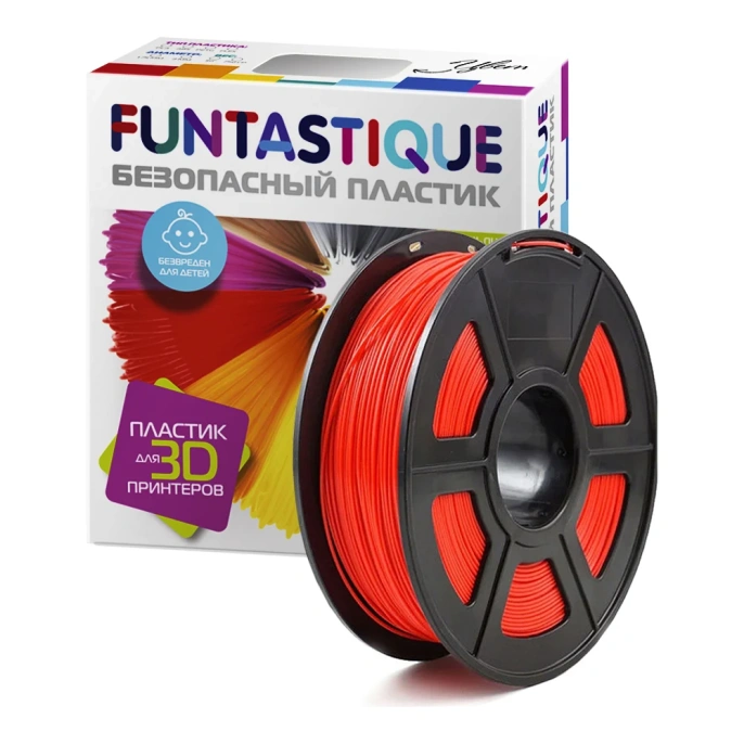 Пластик в катушке FUNTASTIQUE pla, 1.75 мм, 1 кг, красный PLA-1KG-RD
