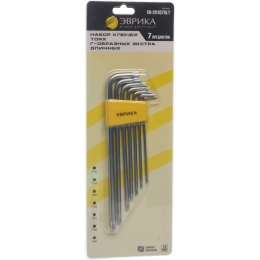 Набор ключей TORX Г-образных экстра длинных Эврика T10-T40 7 предметов ER-25107XLT 470976