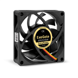 Вентилятор 12В DC ExeGate ExtraPower EP07015S3P (70x70x15 мм, Sleeve bearing (подшипник скольжения), 3pin, 3000RPM, 27dBA) EX297039RUS