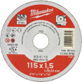 Диск отрезной Milwaukee SCS41 115x1.5 4932451476 по металлу, внутренний диаметр диска: 22мм