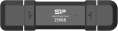 Накопитель SSD Silicon Power USB-C 250GB SP250GBUC3S72V1K DS72 1.8" черный USB-A