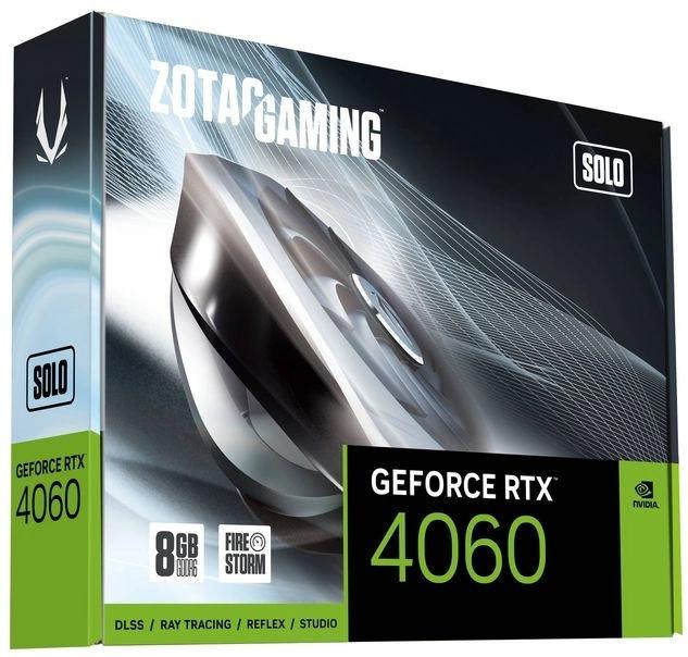 Видеокарта Zotac PCI-E 4.0 RTX 4060 SOLO NVIDIA GeForce RTX 4060 8Gb 128bit GDDR6 2460/17000 HDMIx1 DPx3 HDCP Ret ZT-D40600G-10L
