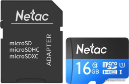 Флеш карта microSDHC 16GB Netac NT02P500STN-016G-R P500 + adapter