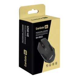 Мышь ExeGate Professional Standard SH-9025 USB, оптическая, 1000dpi, 3D, 3 кнопки и колесо прокрутки, длина кабеля 1,35м, черная, Color Box EX264096RUS